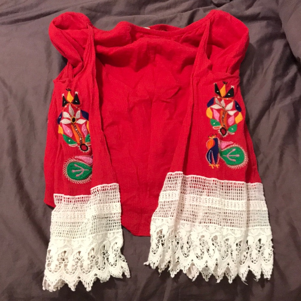 Red embroidered Blouse